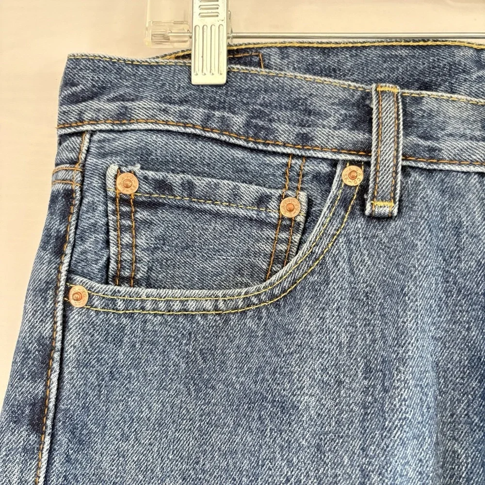 Levis 505 Jeans Mens 33x30 Blue Medium Wash Regular Straight Stretch Denim Pants